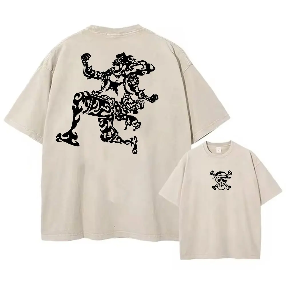 One Piece Luffy Gear 5 (Nika) T-Shirt (Cream)