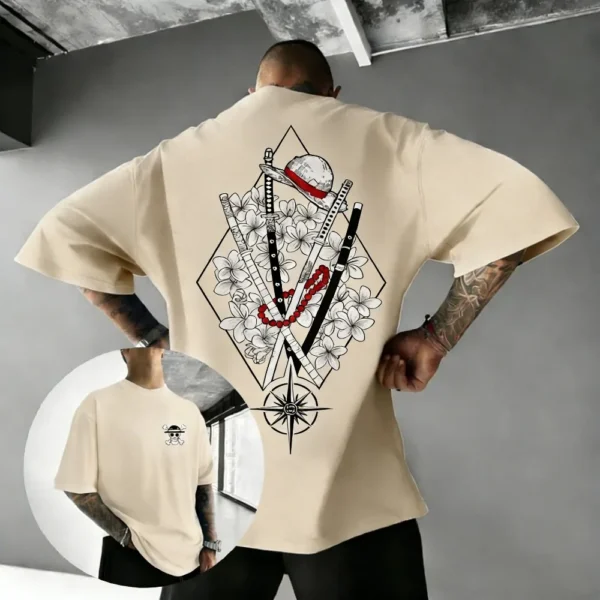 One Piece Legacy Floral Emblem Oversized T-Shirt
