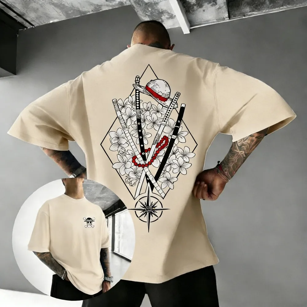 One Piece Legacy Floral Emblem Oversized T-Shirt
