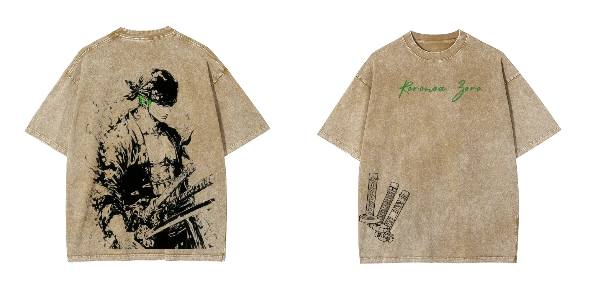 One Piece Roronoa Zoro T-Shirt (Kanji All-Over)