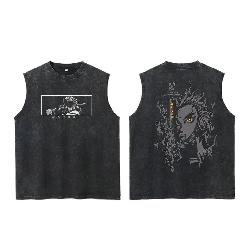 Demon Slayer Rengoku Vintage Wash Tank Top