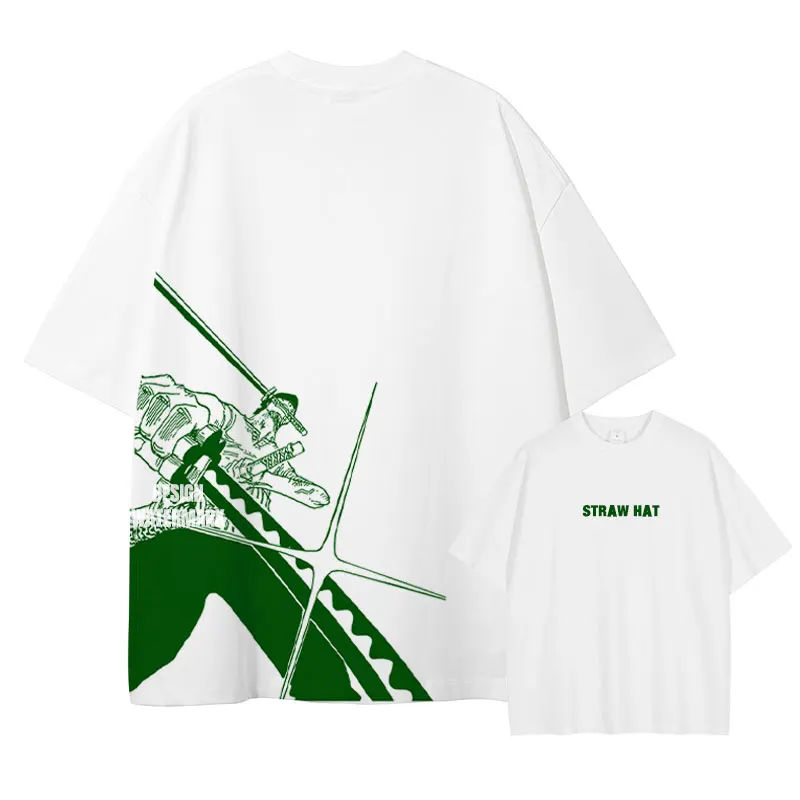 One Piece Roronoa Zoro T-Shirt (Santoryu, White)