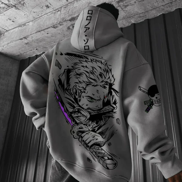 One Piece Roronoa Zoro Vintage Wash Oversized Hoodie