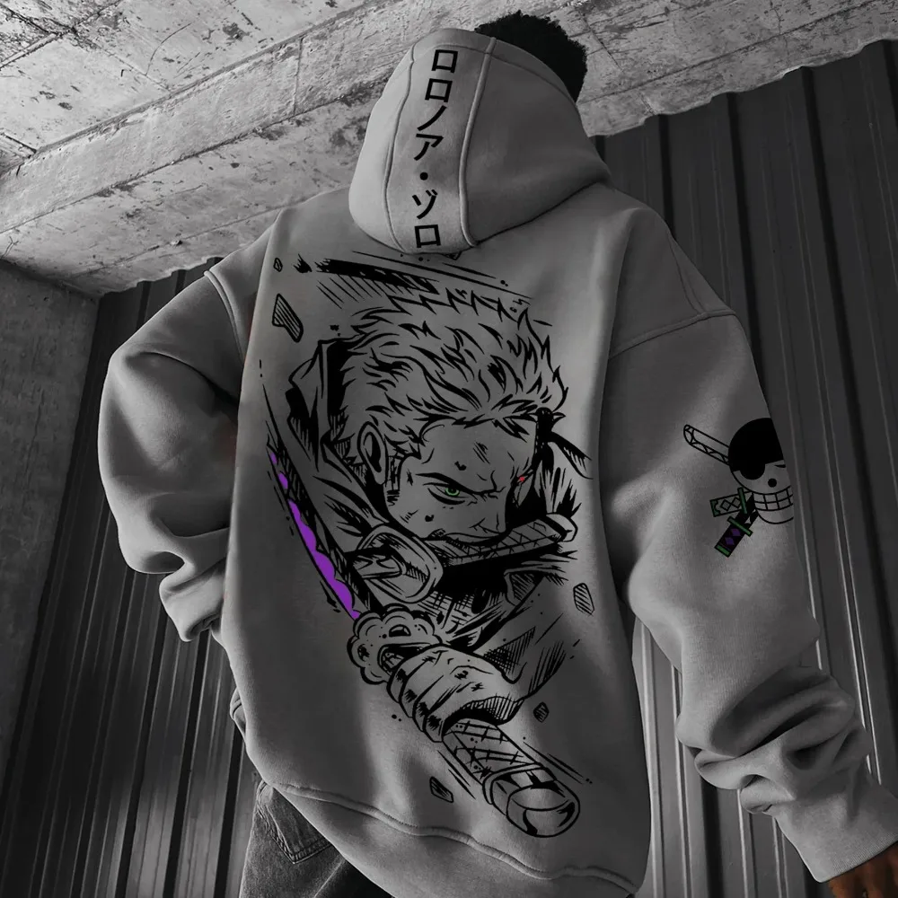 One Piece Roronoa Zoro Vintage Wash Oversized Hoodie