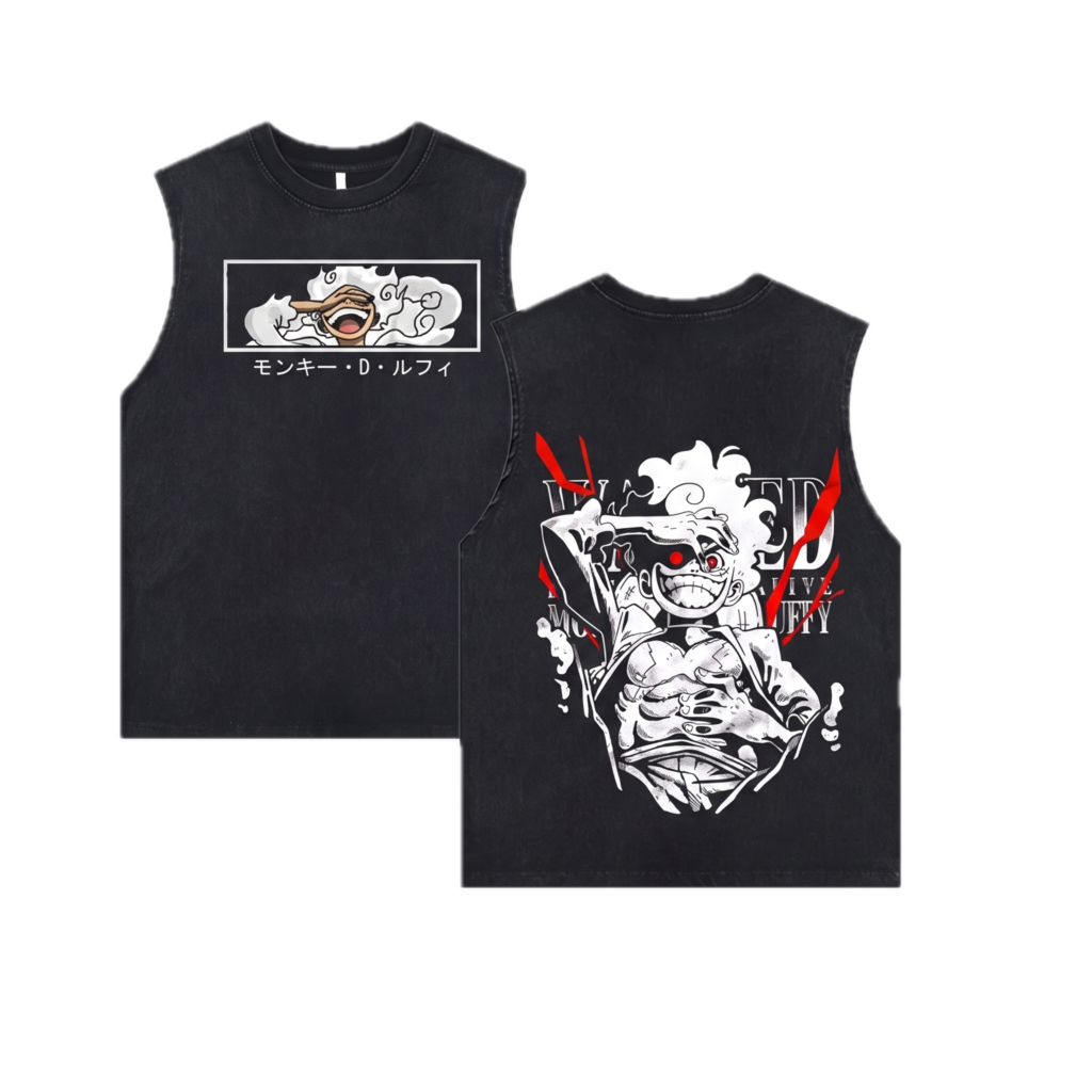 One Piece Luffy Gear 5 (Nika) Tank Top (Red Frame)