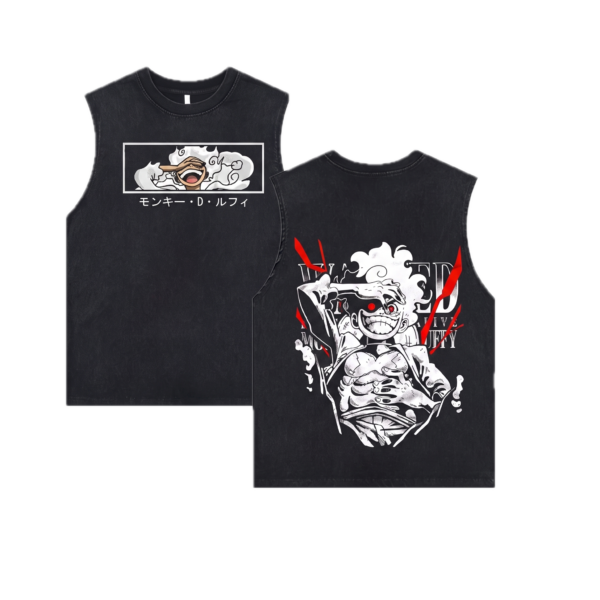One Piece Luffy Gear 5 (Nika) Tank Top (Red Frame)