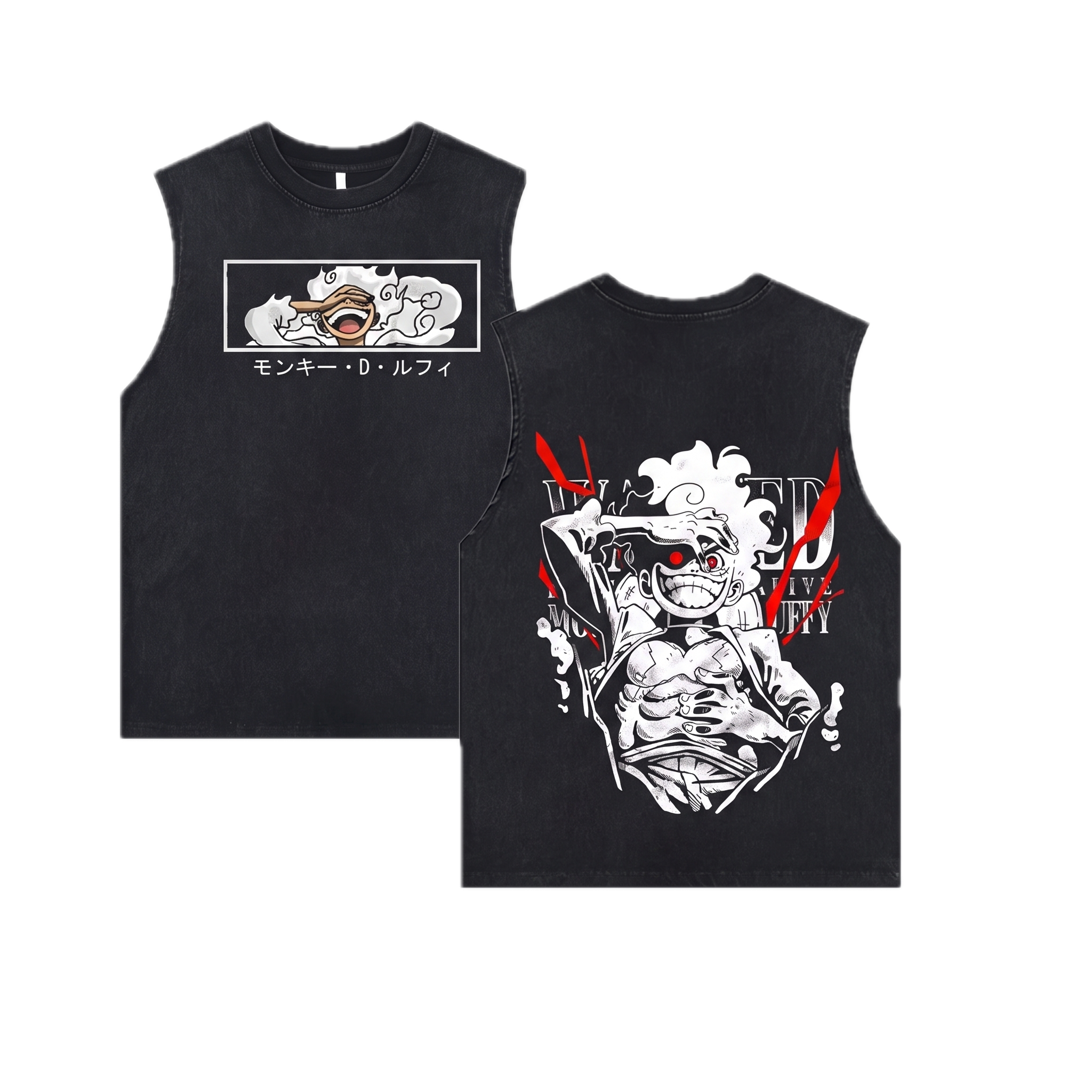 One Piece Luffy Gear 5 (Nika) Tank Top (Red Frame)
