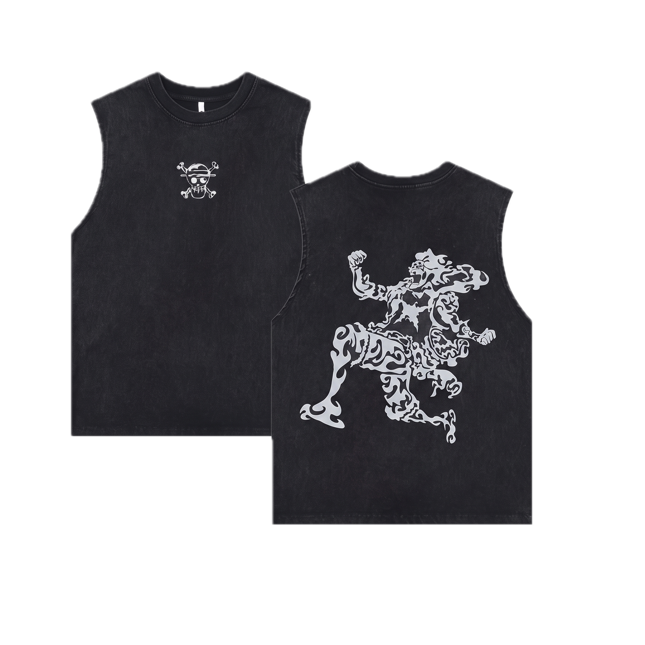 One Piece Luffy Gear 5 (Nika) Tank Top (Line Art)