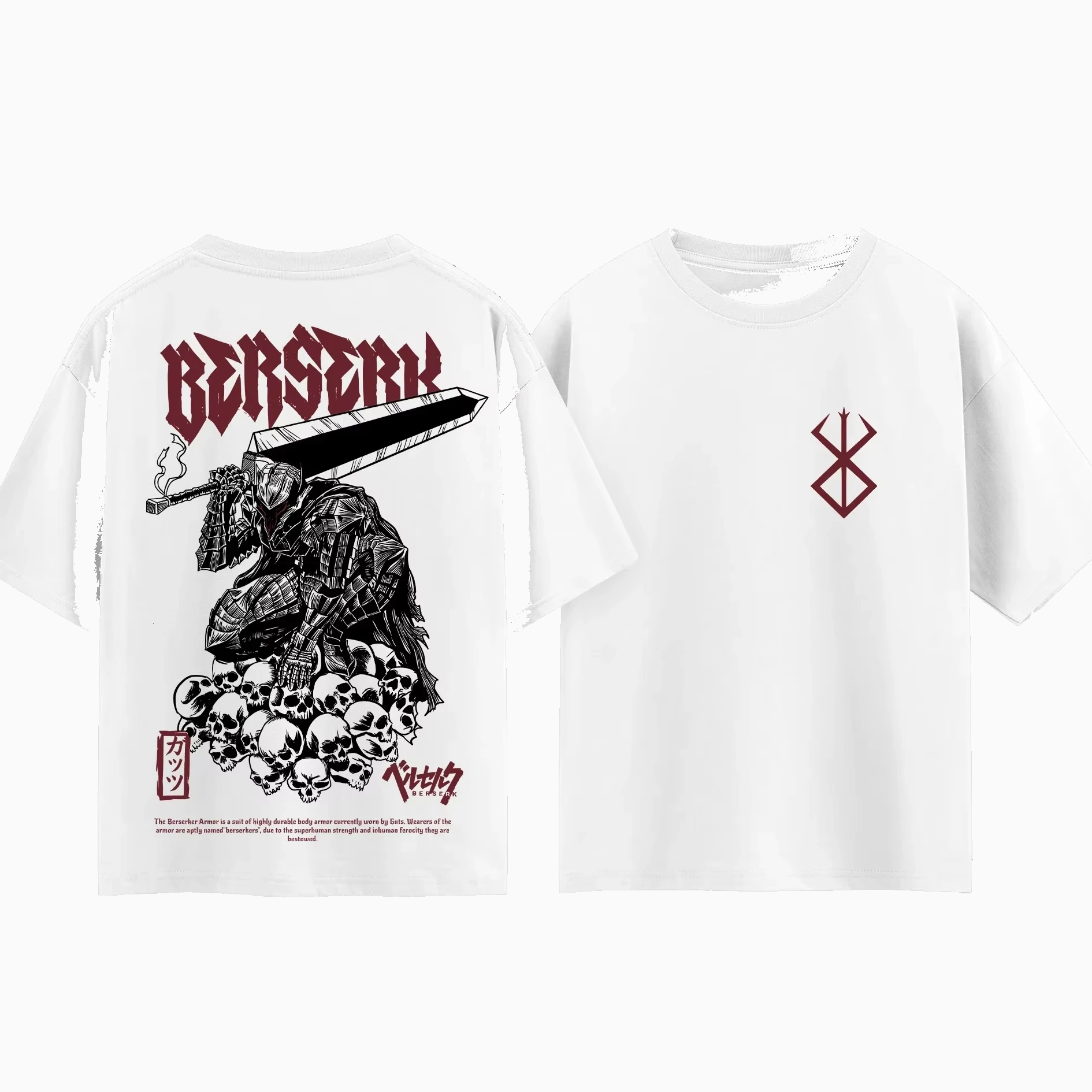 Berserk Guts Dragonslayer T-Shirt (Armor, White)