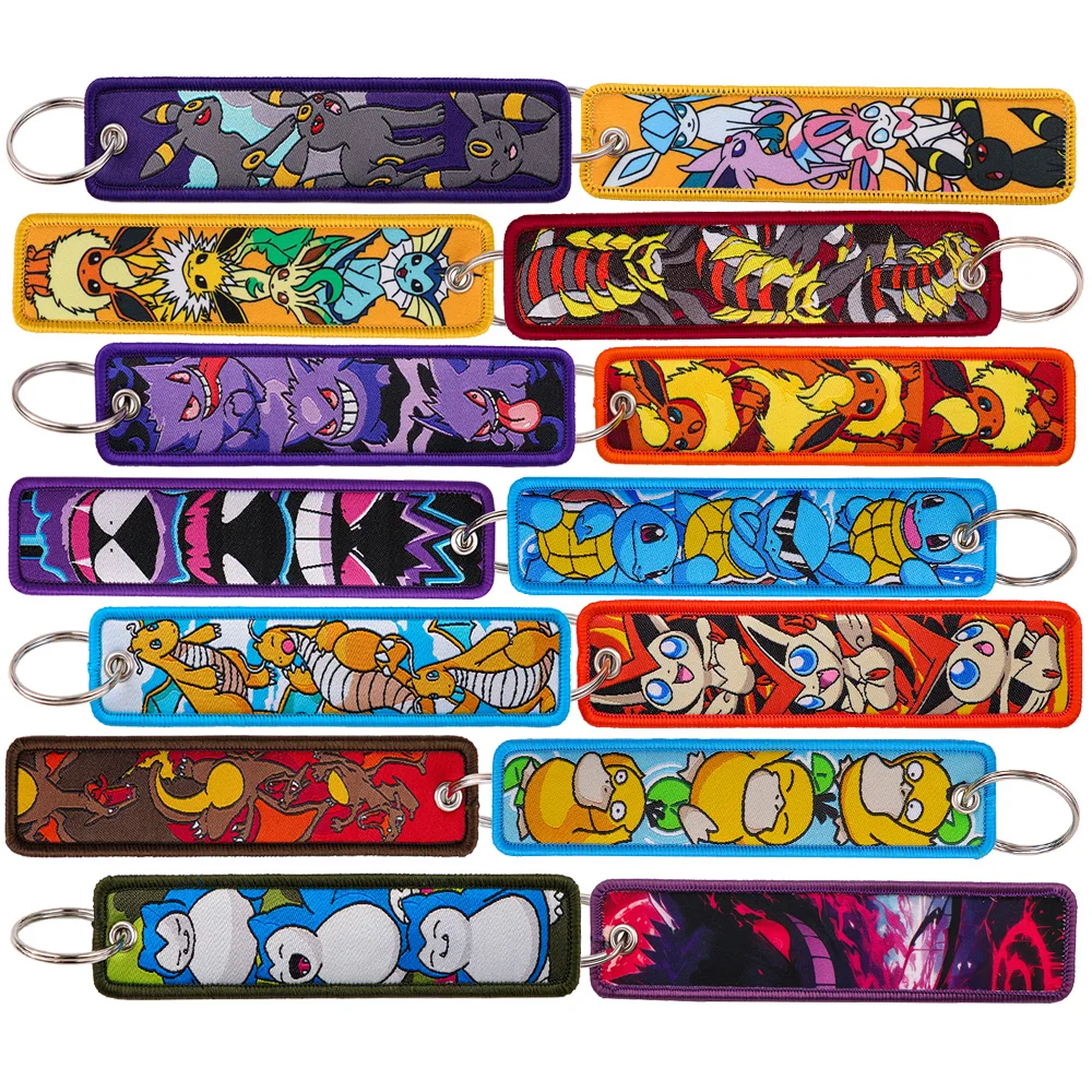 Anime Embroidered Key Tag