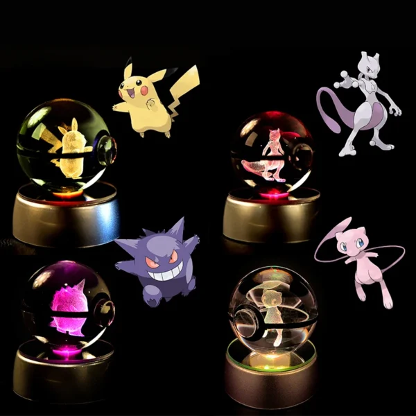 Pokémon 3D Crystal Ball Night Light – Choose Your Pokémon