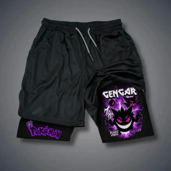 Pokémon 2-in-1 Gym Shorts – Charizard, Gengar, Dialga & Mimikyu